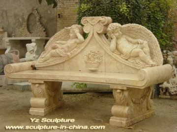 Hand Carved Garden Marble Bench SBC-C065