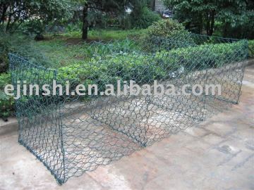 Woven mesh gabion boxes