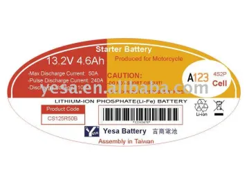 12V Motorcycle LiFePo4 Pack A123 ANR26650