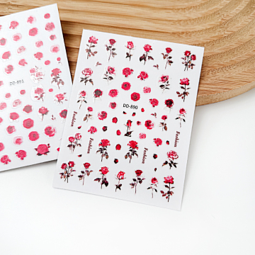3d Red Rose Nail Art Sticker für Unisex Beauty