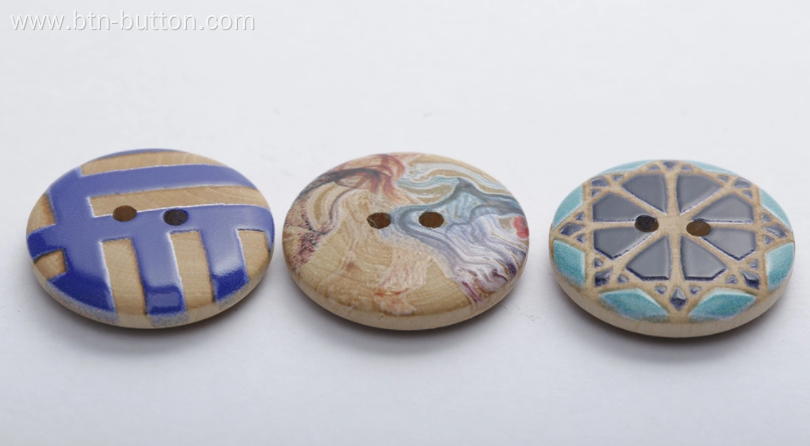 Wooden Buttons with Dense Wood Texture