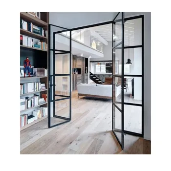 Black Insulated Aluminum Alloy Glass Swing Door Wholesale