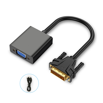 DVI ke Adaptor VGA 24+1 DVI Konverter Pria ke VGA Wanita untuk Monitor dan Laptop