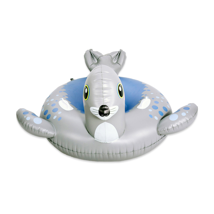 Cute children's inflatable sea lion snow tube