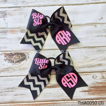 Glitter Monogrammed Big Sis Little Sis Cheer Bow, Monogrammed Gifts for Cheerleaders