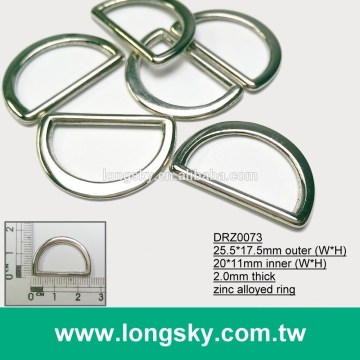 (#DRZ0073/20.0mm) d ring silver color metal bag buckles for sale