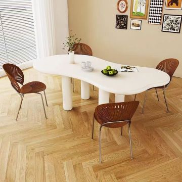 Mesa de jantar MDF de onda branca moderna