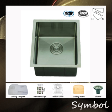 Satin Finish SUS304 Fabricated Single Bar Sink