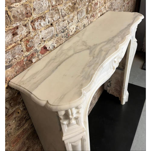 Baroque Carrara Marble Fireplace Mantel Rustic Elegance