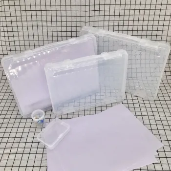Transparent Plastic Storage Box for A4 Paper and Office Supplies