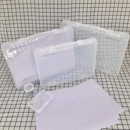 Transparent Plastic Storage Box for A4 Paper and Office Supplies