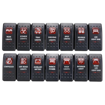 Laser backlit rocker switch 20a 12v penyejuk kipas merah LED