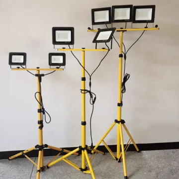 50W-300W Waterproof LED Flood Lights for Workshop - Dual Head Tripod Stand