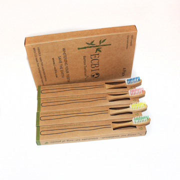 Family 4 Pack Reusable Organic Charcoal Bamboo Toothrbsuh