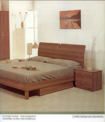 Walnut color classic contracted Chinese real wood bed