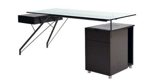 Modern Design Office Desk with Glass Top (DK-01)