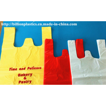 HDPE Plastic TShirt Plain Shopping Bag with or Without Printing