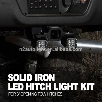 Newest Universal 24W*2 Square Work Light 3inch Opening Tow Hitch Mount Bracket For Offroads Trucks