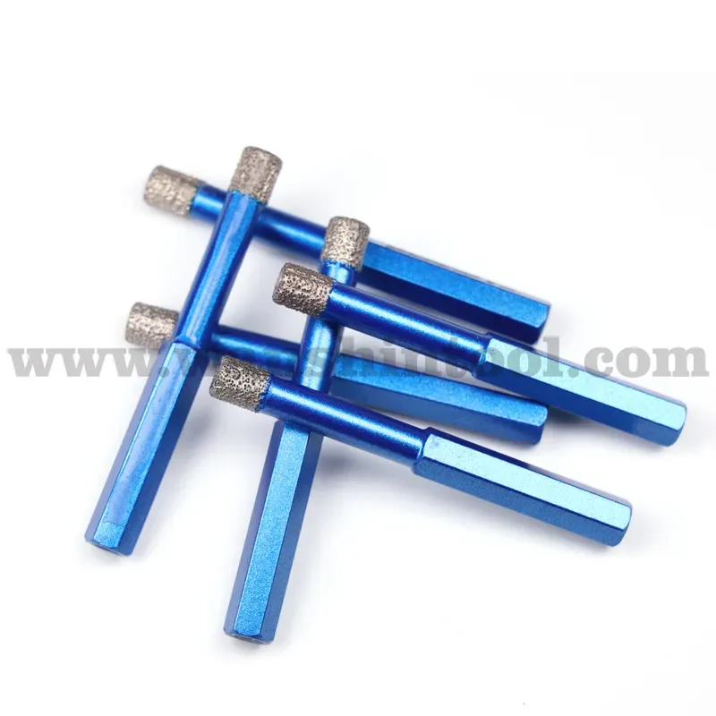 Diamond Hex Shank Vacuum Brazed Dry Tile Cutter Core HSS Drill Bit for Ceramic and Marble