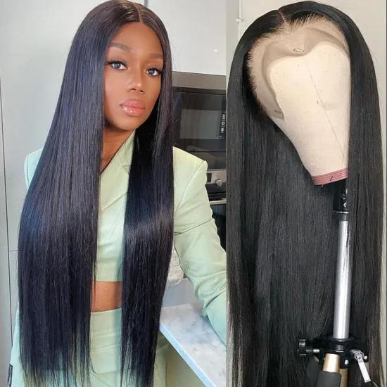 China Vendor Wholesale Virgin Brazilian HD Full Lace Frontal Wigs Natural Transparent Lace Front Human Hair Wig for Black Women