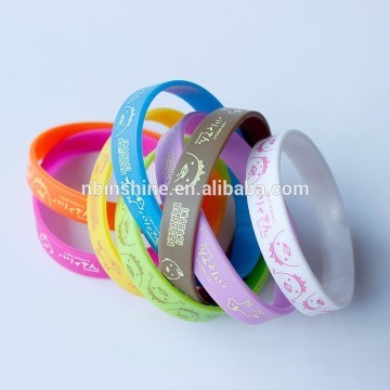 Pulseiras de silicone baratas, pulseira promocional, pulseira de silicone impressa