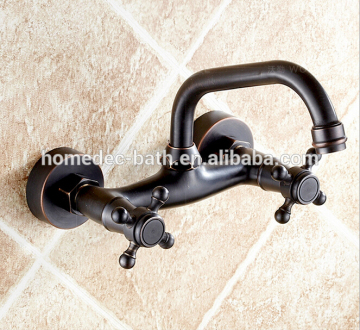 Vintage antique Oil-rubbed Brass Wall Mount Water faucets Mixer taps