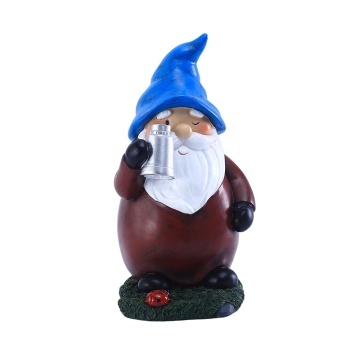 7.4 Inch Solar Lamp Gnome Statue: A Resin Gnome Sculpture and Garden Gift with Observation Figurine