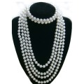 Multi-Strang-weiße Perlen-Halskette für Brautjungfer