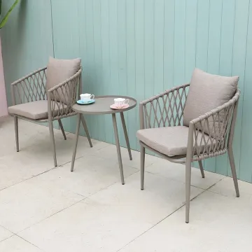 Metal Rattan Wicker Garden Bistro Set for Outdoor Restaurant Furniture