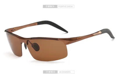 Men Sunglass brand design Metal Frame sun glasses Sports Mirror glasses