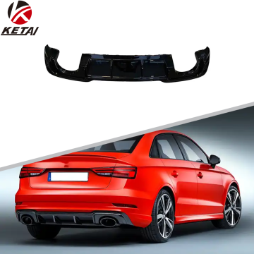 Gloss Black S-Line RS3 Style Disper Bộ khuếch tán phía sau cho Audi A3 Sedan (2017-2020)