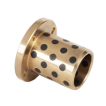 Maintenance-free, solid lubricated brass inlay, flanged bronze bushings