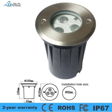 Good outdoor round 3W ip 65 led underground lights