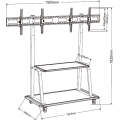 Dual TV stand mobile cart for display up to 55 inch