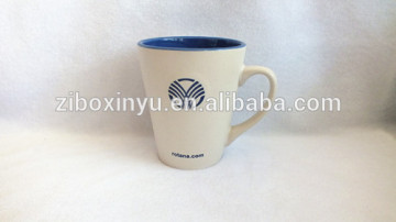 ZIBO XINYU XY-389 Matte Finished Cup with Blue Inside and Customized Logo