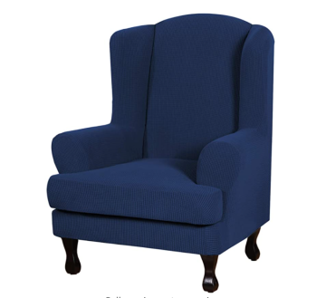 2 Pieces Stretch Jacquard Slipcovers Wing Chair Cover