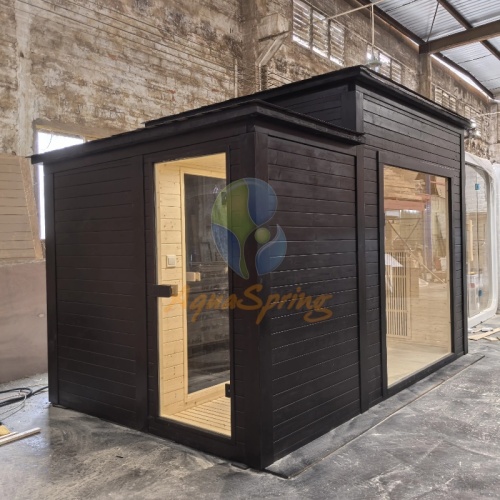 White Pine Outdoor Wooden Sauna Room