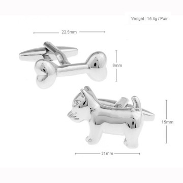 Cuff Links Manufacturer Make Custom Dog & Bone Metal Brass/Copper Cufflinks For Men