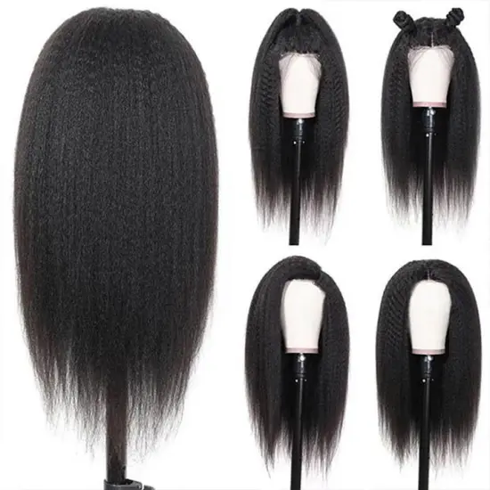 WeKeSi Hair hd lace kinky straight frontal 13x6 lace front wig,high grade kinky straight human hair full lace wig