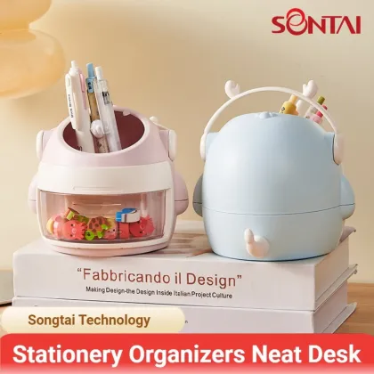 White Dragon Pen Holder with Lively Design