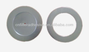 Coated metal end caps for auto filters