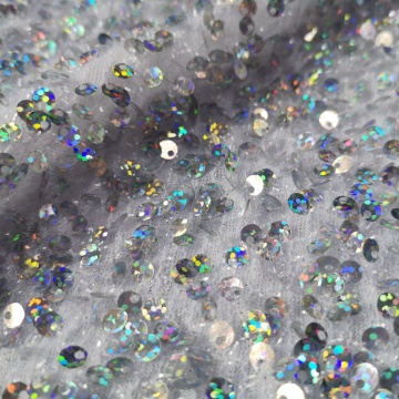 Holographic Iridescent Metallic Sequin Dress Fabric