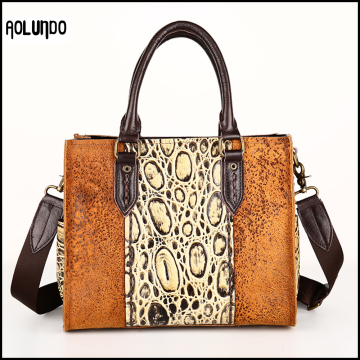 Fashion brown crocodile leather woman handbags