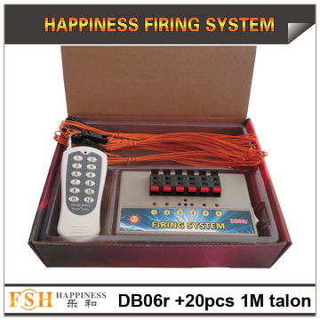 Liuyang Happiness CE passed 6 channels Wireless Remote Control Fireworks Firing System with 20 pcs 1M talon igniters (DB06r-6)