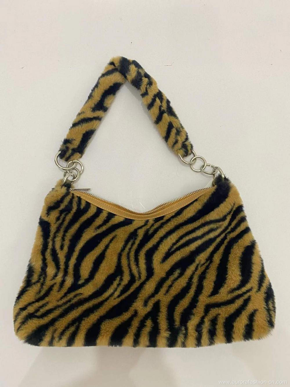 Brown and Black Leopard Pattern Shoulder Bags