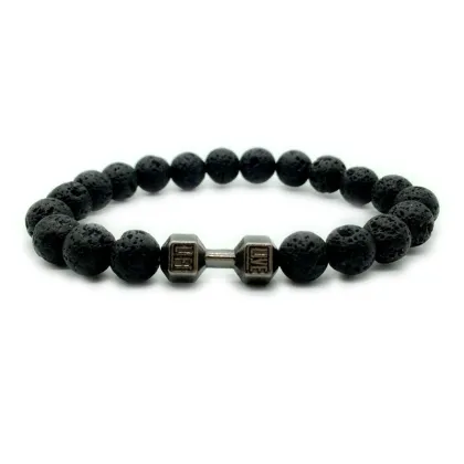 Natural Black Volcanic Lava Stone Ruigang Bracelet