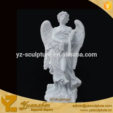 Garden sculpture White Marble Life Size Standing Angel Statue