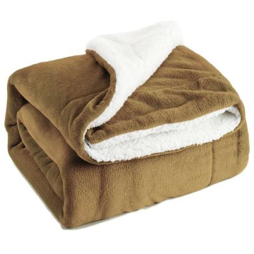Koralle billige warme Winter polar dicke Sherpa -Bett Flanell Fleece Decke mit Logo
