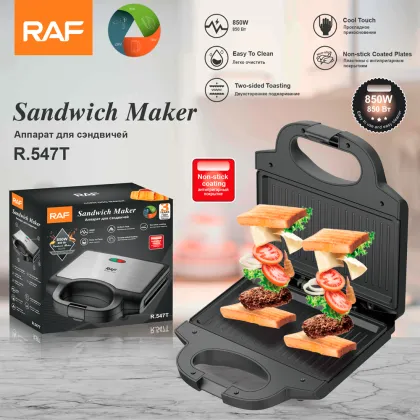 RAF Personalized Sandwich 2 Slice Breakfast Toaster Waffle Maker Machine - Premium Brand
