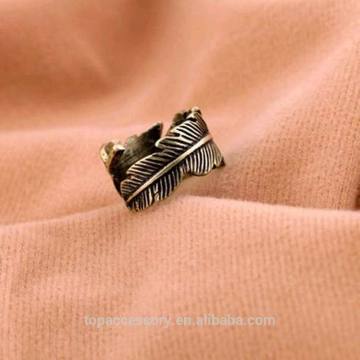 TR6930-18 Bohemian Style Retro Feather Shaped Women Statement Ring For Women Party Wedding Ring Jewelry